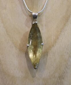 Lemon Quartz Pendant 925 Sterling Silver
