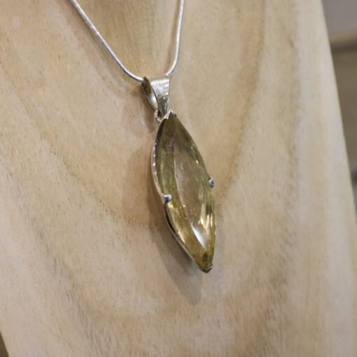 Lemon Quartz Pendant 925 Sterling Silver - Image 3