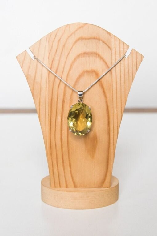 Lemon Quartz Pendant|  925 Sterling Silver