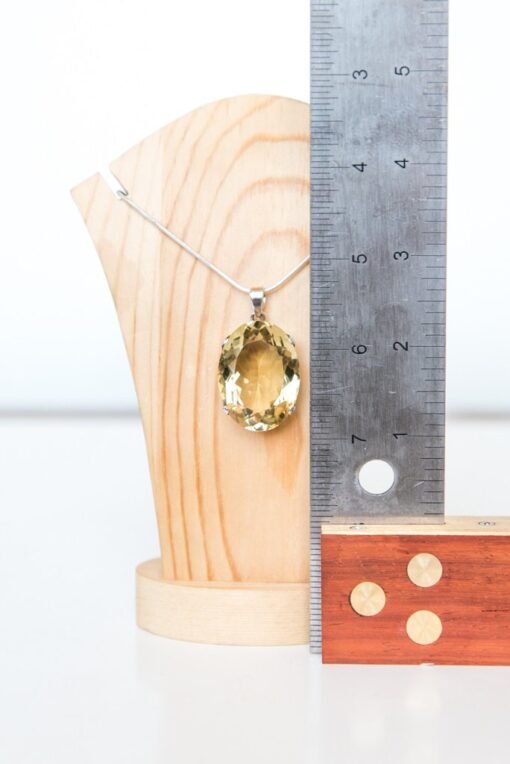 Lemon Quartz Pendant 925 Sterling Silver - Image 6