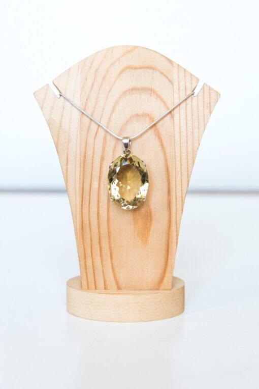 Lemon Quartz Pendant 925 Sterling Silver