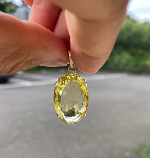 Lemon Quartz Pendant 925 Sterling Silver - Image 3