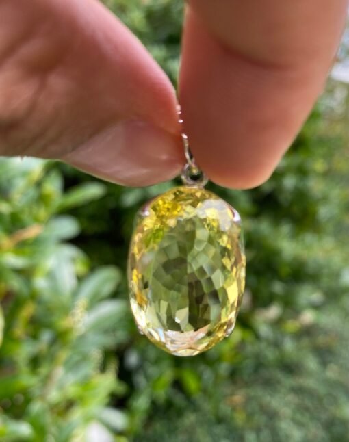 Lemon Quartz Pendant 925 Sterling Silver - Image 7