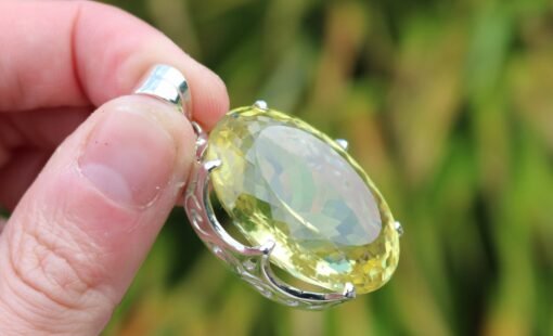 Lemon Quartz Pendant | 925 Sterling Silver