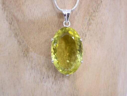 Lemon Quartz Pendant 925 Sterling Silver - Image 2