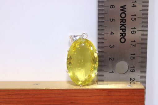 Lemon Quartz Pendant 925 Sterling Silver - Image 6