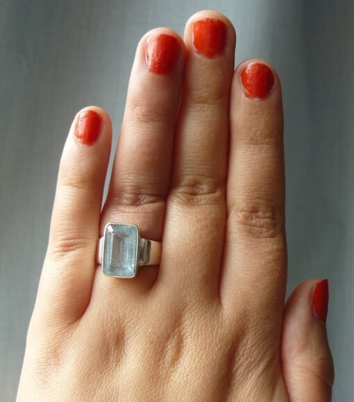 Aquamarine Ring | 925 Sterling Silver - Image 2