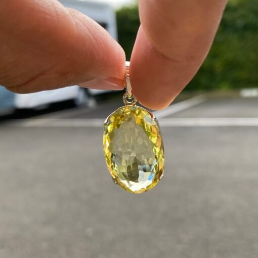 Lemon Quartz Pendant 925 Sterling Silver - Image 2