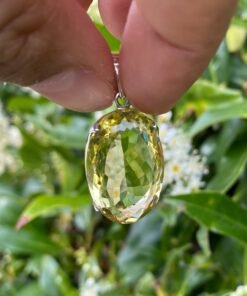 Lemon Quartz Pendant 925 Sterling Silver
