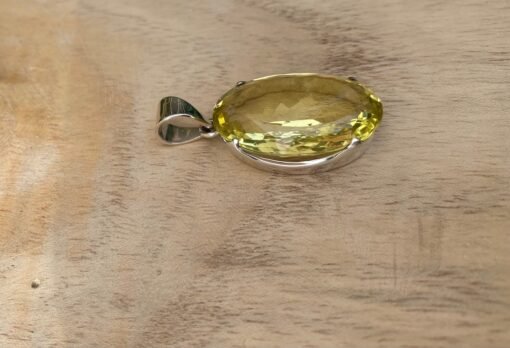 Lemon Quartz Pendant 925 Sterling Silver - Image 5