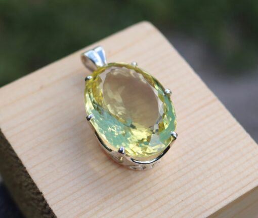Lemon Quartz Pendant | 925 Sterling Silver - Image 2