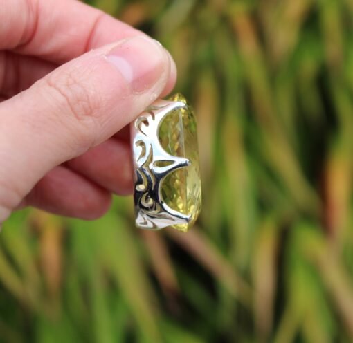Lemon Quartz Pendant | 925 Sterling Silver - Image 3