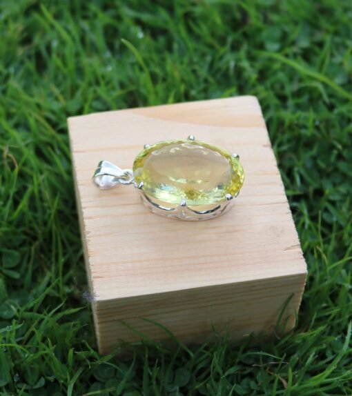 Lemon Quartz Pendant | 925 Sterling Silver - Image 4