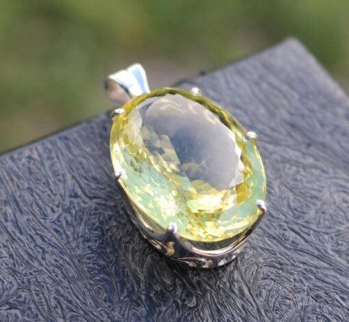 Lemon Quartz Pendant | 925 Sterling Silver - Image 8