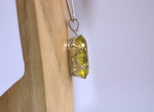 Lemon Quartz Pendant 925 Sterling Silver - Image 3