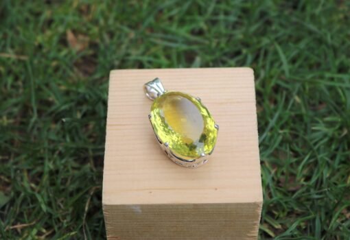 Lemon Quartz Pendant 925 Sterling Silver - Image 7