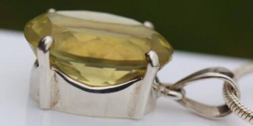 Lemon Quartz Pendant|  925 Sterling Silver - Image 4