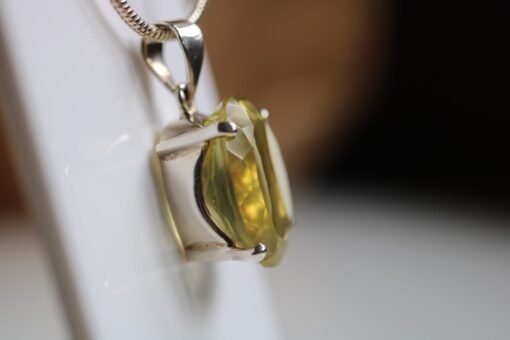 Lemon Quartz Pendant|  925 Sterling Silver - Image 7