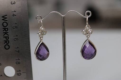 Amethyst Earrings 925 Sterling Silver - Image 4