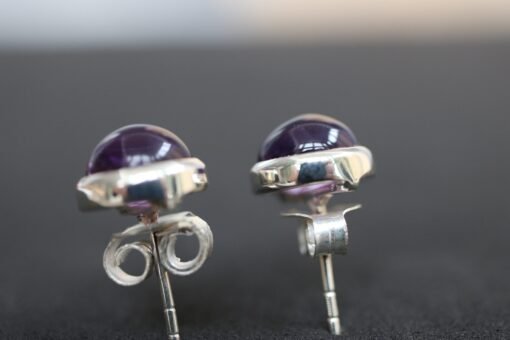 Amethyst Stud Earrings 925 Sterling Silver - Image 5