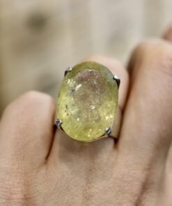 Lemon Quartz Ring 925 Sterling Silver