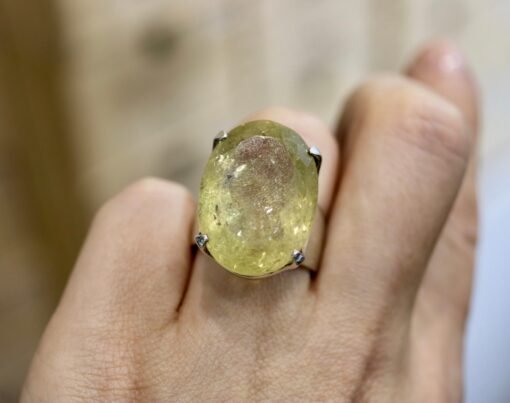 Lemon Quartz Ring 925 Sterling Silver
