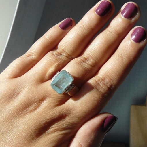 Aquamarine Ring | 925 Sterling Silver - Image 2