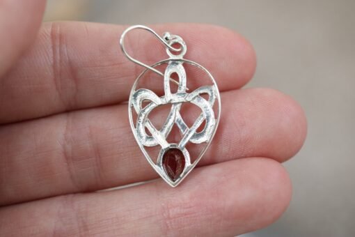 Garnet Earrings | 925 Sterling Silver - Image 3