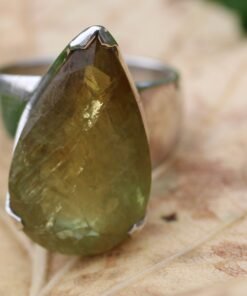 Lemon Quartz Ring 925 Sterling Silver