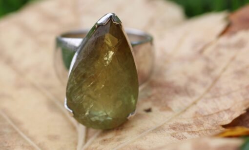 Lemon Quartz Ring 925 Sterling Silver