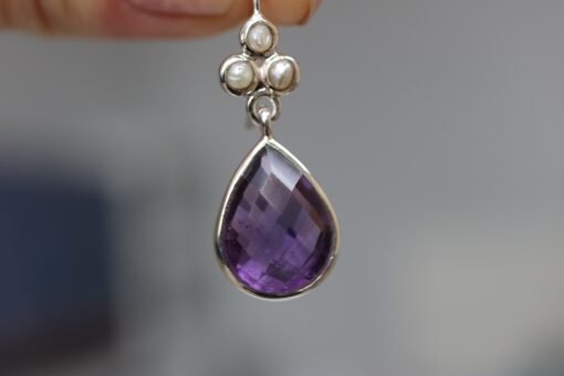Amethyst Earrings 925 Sterling Silver - Image 3