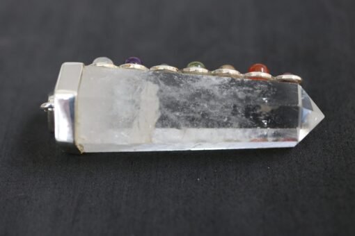 Clear Quartz Chakra Pendant with Gemstones | 925 Sterling Silver - Image 2
