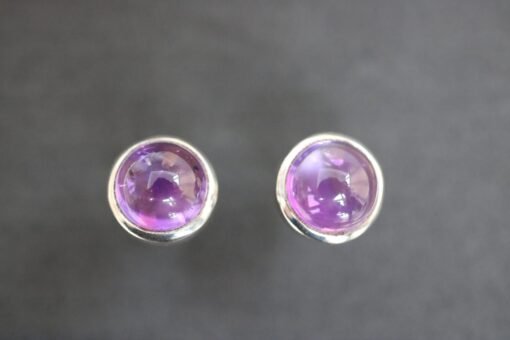Amethyst Stud Earrings 925 Sterling Silver