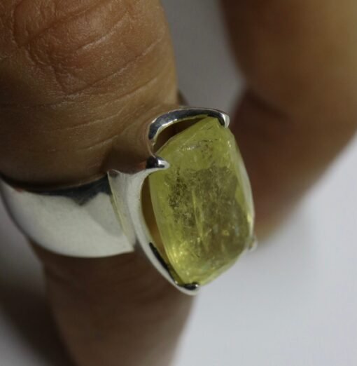 Lemon Quartz Ring 925 Sterling Silver