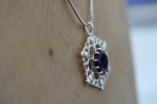 Scottish Thistle with Amethyst Pendant in 925 Sterling Silver - Image 5