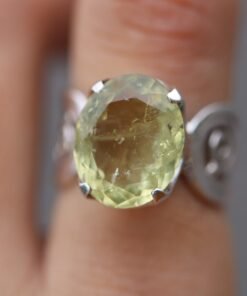 Lemon Quartz Ring 925 Sterling Silver