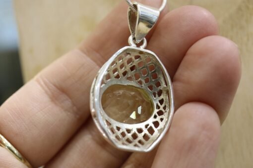 Lemon Quartz Pendant | 925 Sterling Silver - Image 4