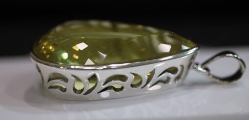 Lemon Quartz Pendant in 925 Sterling Silver Casing - Image 3