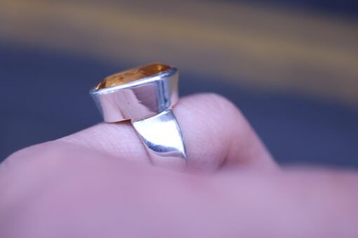 Citrine Adjustable Ring | 925 Sterling Silver | Perfect fit for US sizes  6-8 / UK sizes M - Q - Image 4