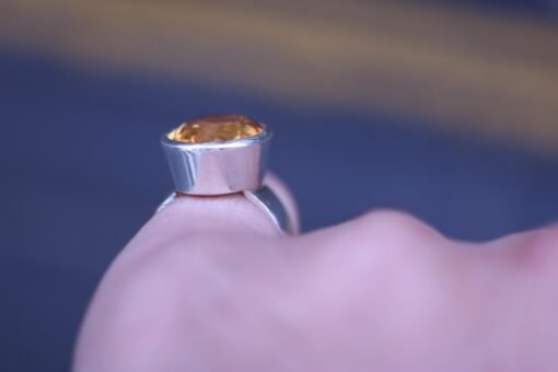 Citrine Adjustable Ring | 925 Sterling Silver | Perfect fit for US sizes  6-8 / UK sizes M - Q - Image 7