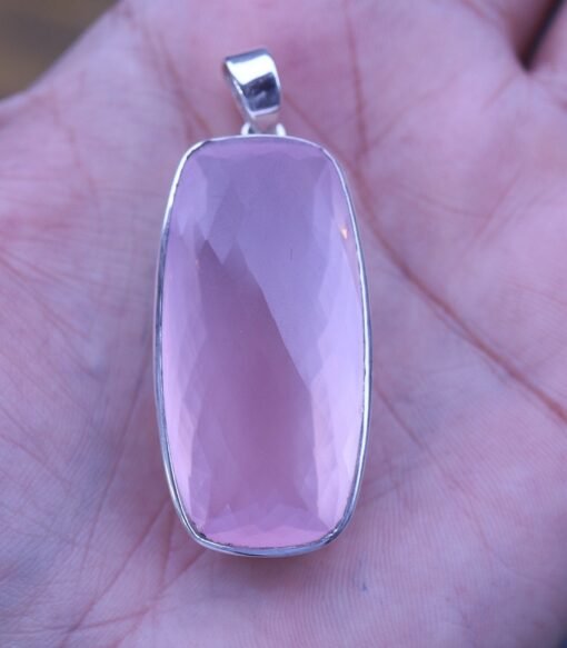 Rose Quartz Pendant | 925 Sterling Silver - Image 3