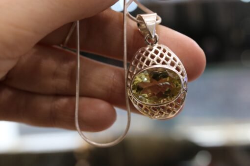 Lemon Quartz Pendant | 925 Sterling Silver - Image 2