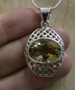 Lemon Quartz Pendant | 925 Sterling Silver