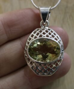 Lemon Quartz Pendant | 925 Sterling Silver