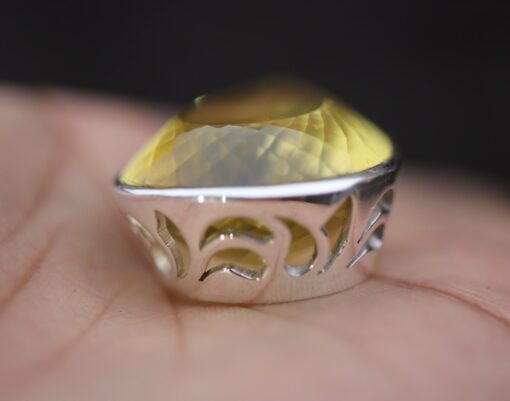 Lemon Quartz Pendant in 925 Sterling Silver Casing - Image 4