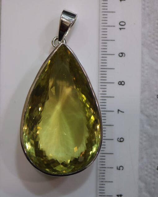 Lemon Quartz Pendant in 925 Sterling Silver Casing - Image 5