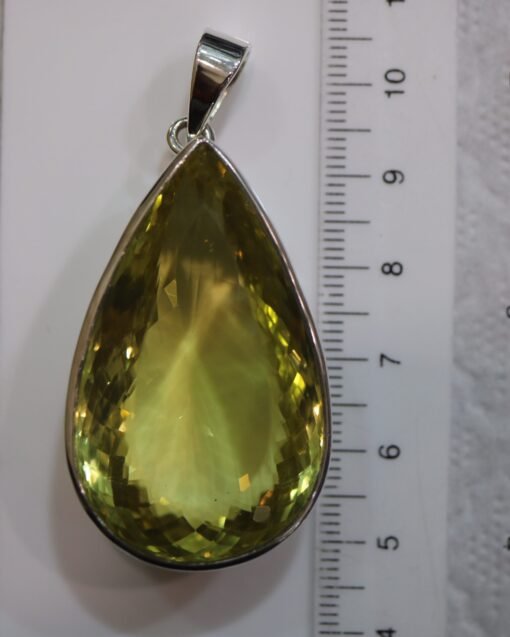 Lemon Quartz Pendant in 925 Sterling Silver Casing - Image 5
