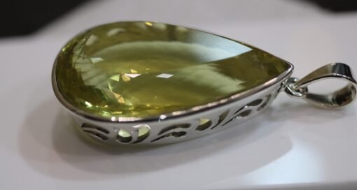 Lemon Quartz Pendant in 925 Sterling Silver Casing - Image 6