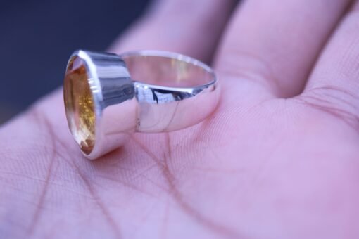 Citrine Adjustable Ring | 925 Sterling Silver | Perfect fit for US sizes  6-8 / UK sizes M - Q - Image 5