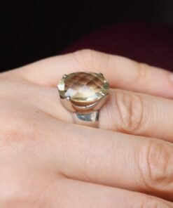 Lemon Quartz Ring 925 Sterling Silver
